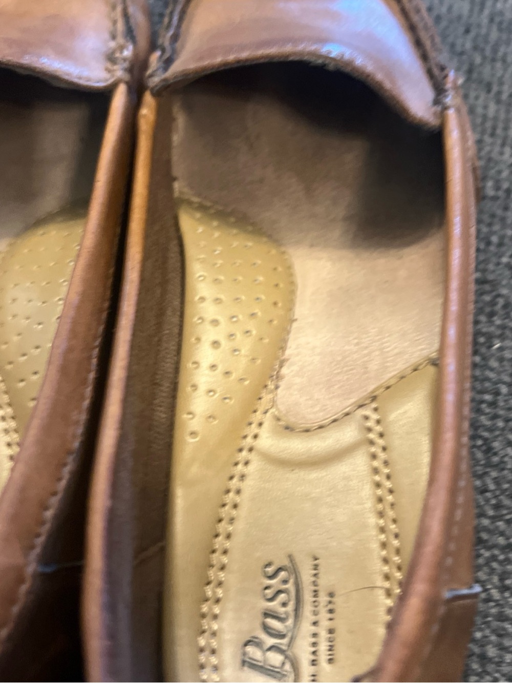 G.H. Bass & Co. Chestnut Brown Leather Slip-On Loafers - Picture 6 of 9